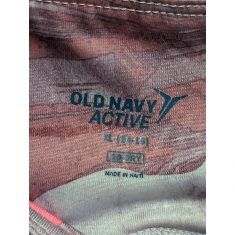 Old Navy Active Girls XL 14-16 Abstract Ankle Leggings Purple Gray Pink Pockets